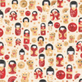 Japanische Dollars - Kokeshi und Maneki Neko Cats Aufkleber (Vorderseite)