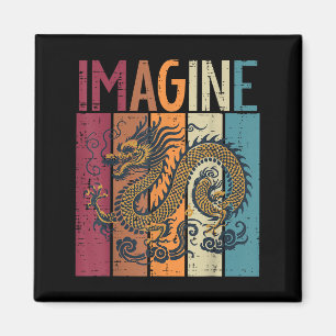 Japanische Drache Stellen Sie sich Retro Fantasy M Magnet