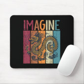 Japanische Drache Stellen Sie sich Retro Fantasy M Mousepad (Mit Mouse)