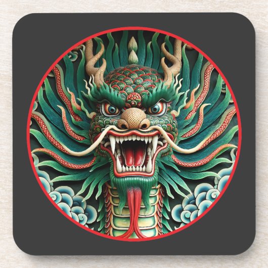 Japanische Drachen- und chinesisch-buddhistische T Getränkeuntersetzer (Vorderseite)