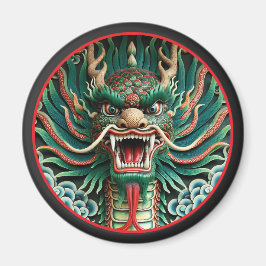 Japanische Drachen- und chinesisch-buddhistische T Magnet