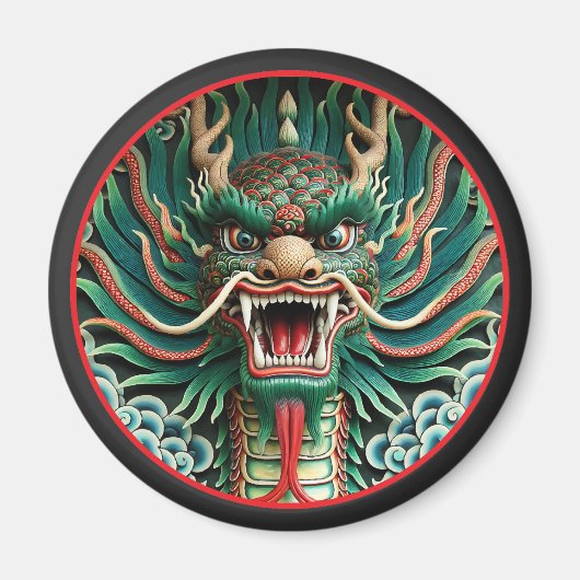 Japanische Drachen- und chinesisch-buddhistische T Magnet (Vorne)