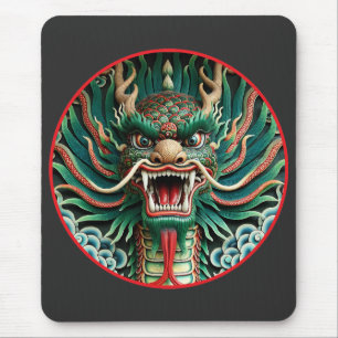 Japanische Drachen- und chinesisch-buddhistische T Mousepad