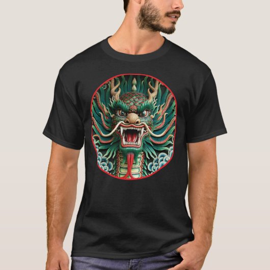 Japanische Drachen- und chinesisch-buddhistische T T-Shirt (Vorderseite)