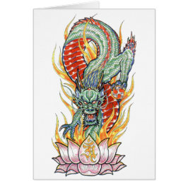 Japanische Drachen- und Lotus-Blume