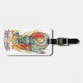 Japanische Drachen- und Lotus-Blume Gepäckanhänger