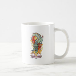 Japanische Drachen- und Lotus-Blume Kaffeetasse