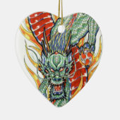 Japanische Drachen- und Lotus-Blume Keramik Ornament (Rechts)