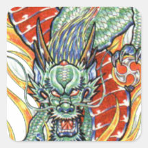 Japanische Drachen- und Lotus-Blume