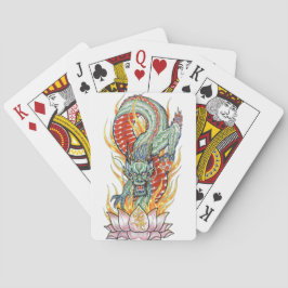 Japanische Drachen- und Lotus-Blume Spielkarten
