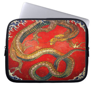 Japanische Drachenkunst von Hokusai Laptop Sleeve
