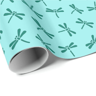 Japanische Drachenmuster, Türkis und Aqua Geschenkpapier
