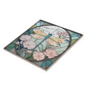 Japanische Dragonfly Gestaltetes Glas Art Deco Fliese (Seite)