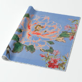 JAPANISCHE DRUCKKOLLAGE BLAUE Wrapping Paper Geschenkpapier (Ungerollt)