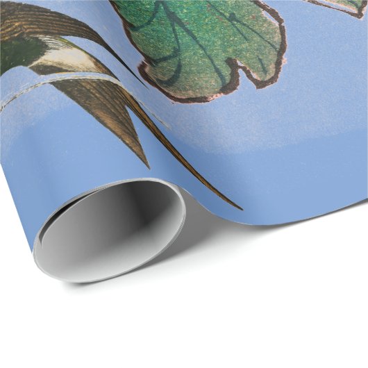 JAPANISCHE DRUCKKOLLAGE BLAUE Wrapping Paper Geschenkpapier (Rolleneckpunkt)
