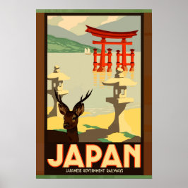 Japanische Eisenbahn Vintage Travel Poster