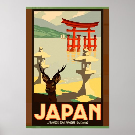 Japanische Eisenbahn Vintage Travel Poster (Vorne)