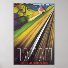 Japanische Eisenbahn Vintage Travel Poster