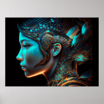 Japanische Electro Cyberpunk-Profilportrait