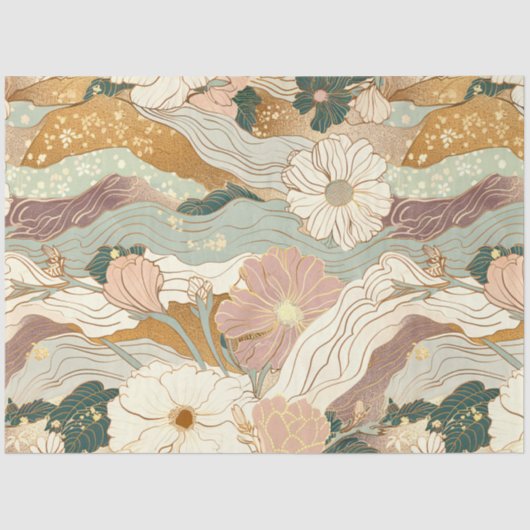 japanische Elegance Blumenmuster-Decoupage Seidenpapier (Vorderseite)