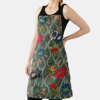 Japanische Eleganz: Vintage Blume Schürze