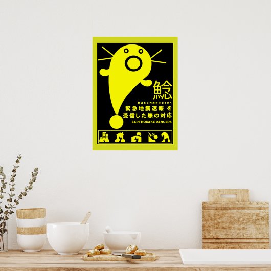 Japanische Erdbebenmythologie Poster (Küche)
