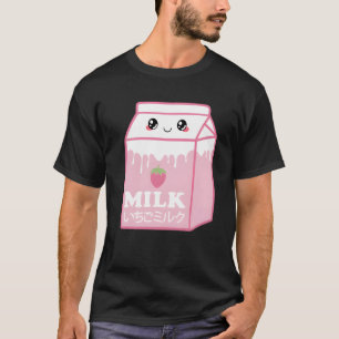 Japanische Erdbeermilch Kawaii Ästhetische Pastel T-Shirt