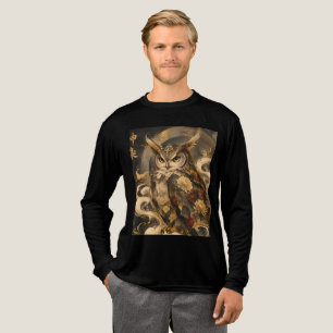 Japanische Eulen-Kunst   Traditionelles Eulen-Wäch Tri-Blend Shirt