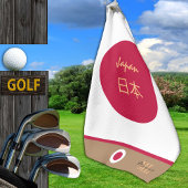 Japanische Fahne/Japan mit Monogramm /Golftücher Golfhandtuch