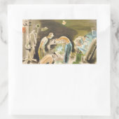 Japanische Feiertage in Picturer, Welder Aquarell Rechteckiger Aufkleber (Tasche)