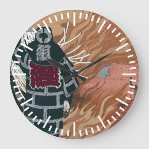 Japanische Feuerwehrmänner in einem Meer der Große Wanduhr