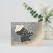 JAPANISCHE FIGURE IN DER SCHNEEPOSTKARTE POSTKARTE (Stehend Vorderseite)