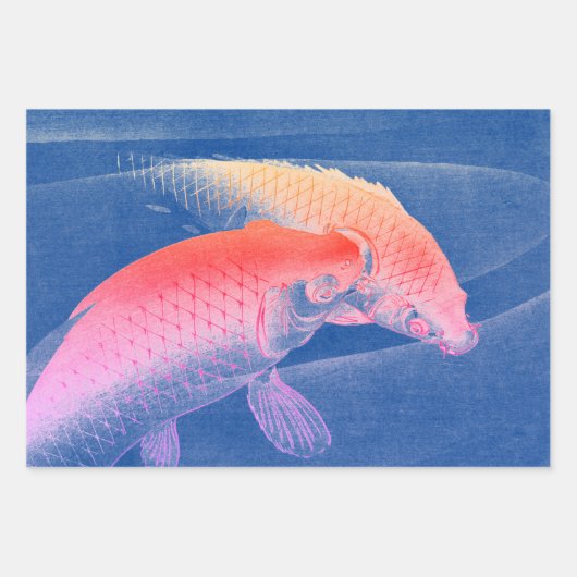 JAPANISCHE FISCHBILDSCHIRME-Wrackpapiere Geschenkpapier Set (Vorderseite)