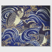 JAPANISCHE FISCHE IN SCHWELLENWELLEN Wrapping Pape Geschenkpapier (Flach)