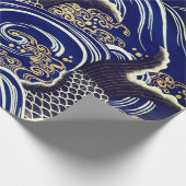 JAPANISCHE FISCHE IN SCHWELLENWELLEN Wrapping Pape Geschenkpapier (Ecke)