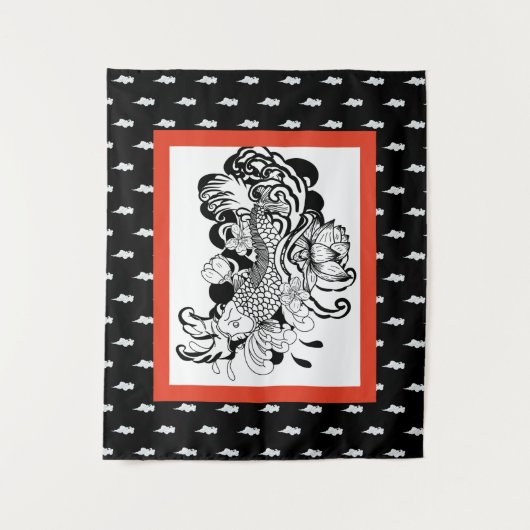 JAPANISCHE FISCHE MIT KLEINEM PATTER WANDTEPPICH (Vorderseite)