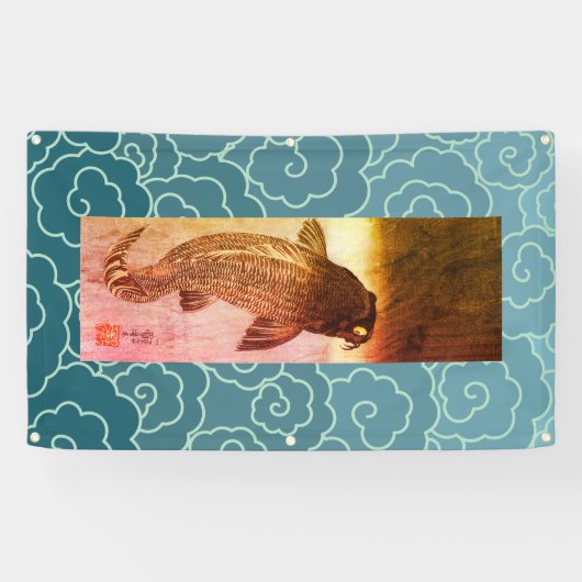 JAPANISCHE FISCHE MIT WELLENPATTERN BANNER (Horizontal)