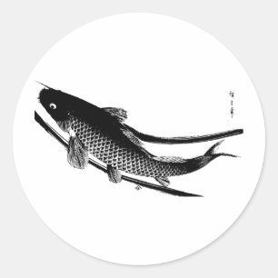 Japanische Fische Runder Aufkleber