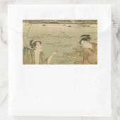 Japanische Fischer Rechteckiger Aufkleber (Tasche)