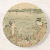 Japanische Fischer Sandstein Untersetzer (Vorne)