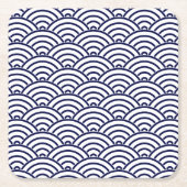 Japanische Fischskala Koinobori in Delft Blue Rechteckiger Pappuntersetzer (Vorderseite)