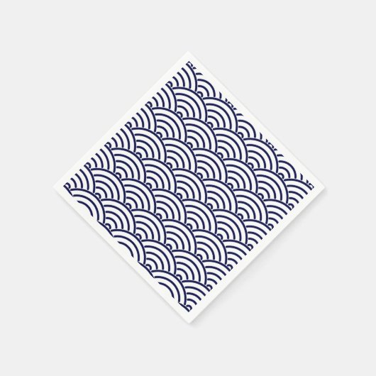 Japanische Fischskala Koinobori in Delft Blue Serviette (Ecke)