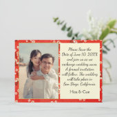 Japanische Flachflatterkarte Save the Date (Stehend Vorderseite)