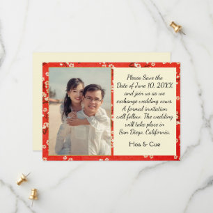 Japanische Flachflatterkarte Save the Date