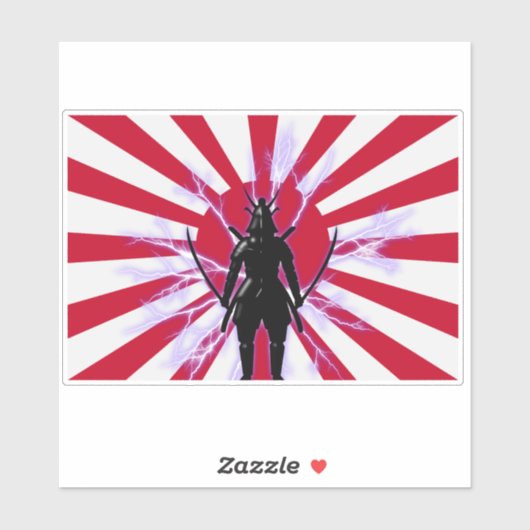 Japanische Flagge & Aufstieg Sun Samurai Warrior Aufkleber (Blatt)