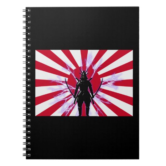 Japanische Flagge & Aufstieg Sun Samurai Warrior Notizblock (Vorderseite)