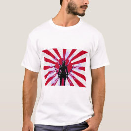 Japanische Flagge & Aufstieg Sun Samurai Warrior T-Shirt