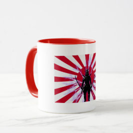 Japanische Flagge & Aufstieg Sun Samurai Warrior Tasse