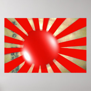 Japanische Flagge Bubble Poster