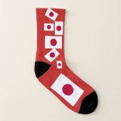 Japanische Flagge farbenfrohe Socken (Links - Innen)